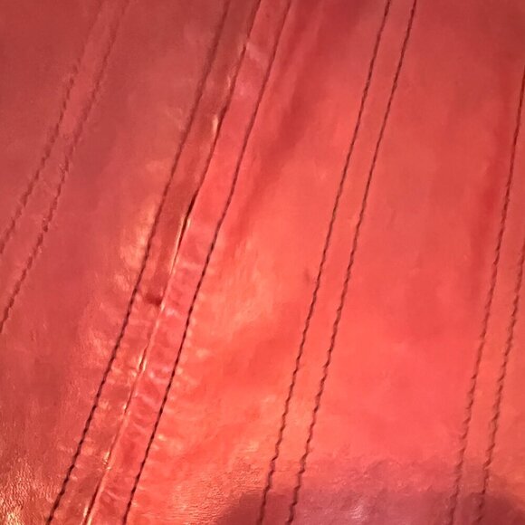 FENDI 100% Genuine Leather Jacket Coat Red Full Zipper Size 4 Vintage - Picture 11 of 11